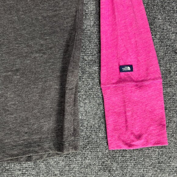 The North Face Top Womens Medium Slim Fit Tee Shirt Long Sleeve Pink Gray - Picture 2 of 6